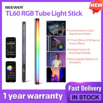 NEEWER TL60 RGB Tube Light Stick | Предварителна поръчка Цялостни режими за регулиране на цветовете 7 пиксела ефекти & 18 специални сценични ефекти